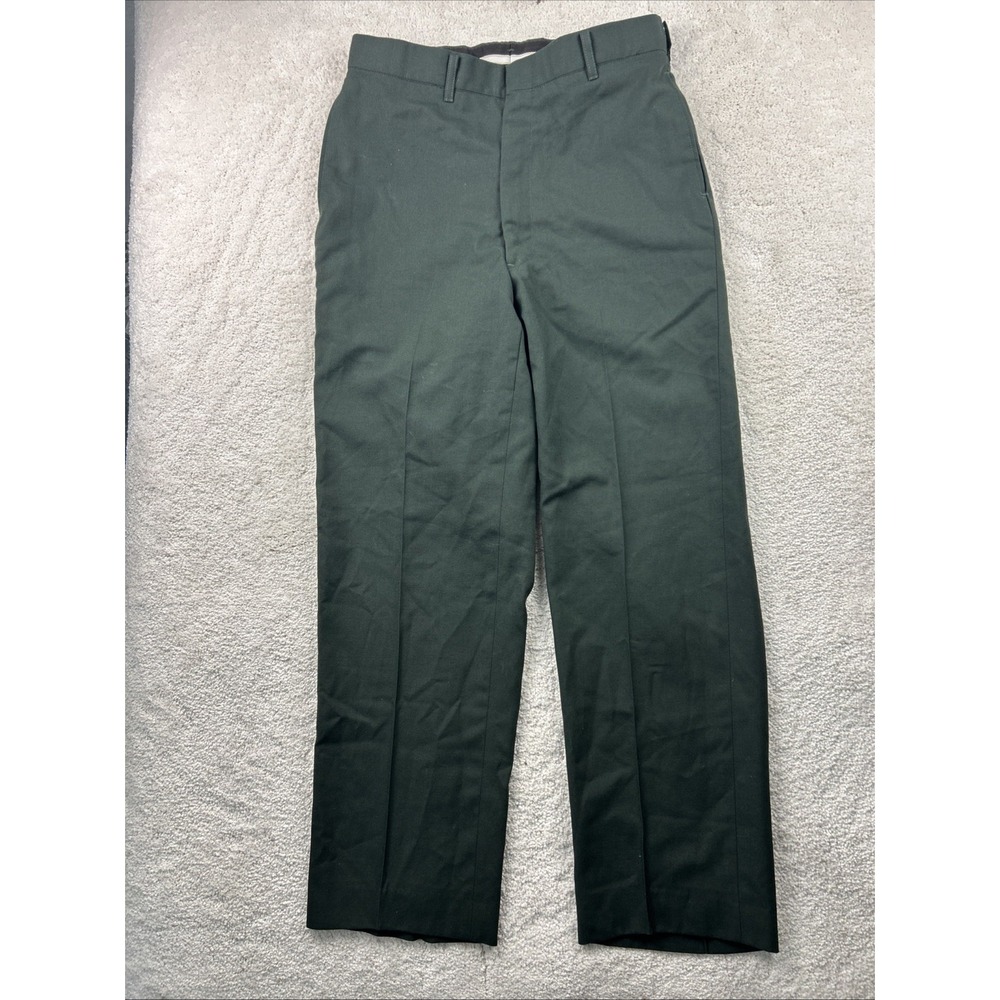 VTG US Army Class A Uniform Dress Pants AG-489 Green Poly/Wool 32L Creased